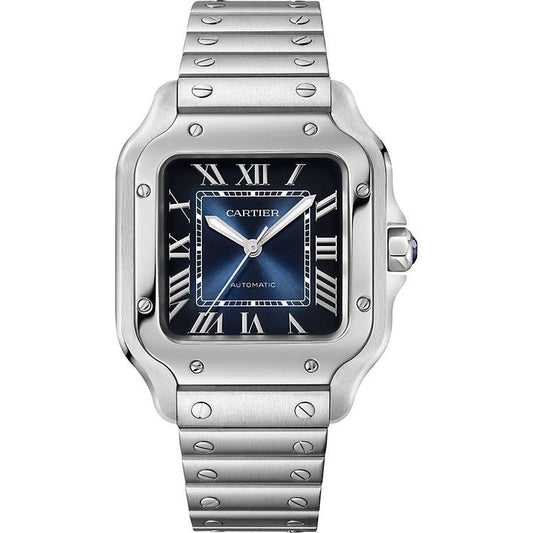 C a r t i e r Santos De Cartier Large Blue Dial Stainless Steel